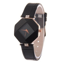 Load image into Gallery viewer, Geometry Crystal Leather Quartz Wristwatch