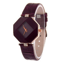 Load image into Gallery viewer, Geometry Crystal Leather Quartz Wristwatch