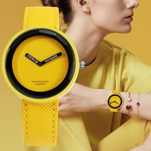 WOMAGE Leather Watch Women