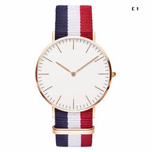 Load image into Gallery viewer, LOKİOR Classic Striped Nylon Strap Watch