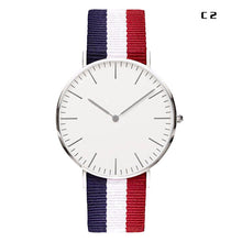 Load image into Gallery viewer, LOKİOR Classic Striped Nylon Strap Watch