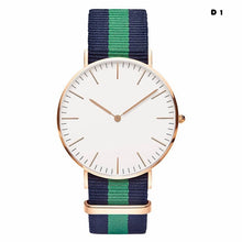 Load image into Gallery viewer, LOKİOR Classic Striped Nylon Strap Watch