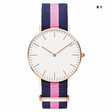 Load image into Gallery viewer, LOKİOR Classic Striped Nylon Strap Watch