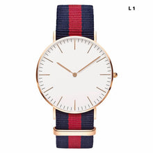 Load image into Gallery viewer, LOKİOR Classic Striped Nylon Strap Watch